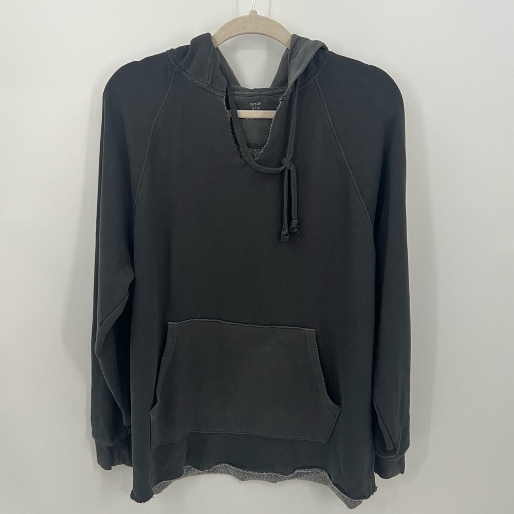 Aerie charcoal gray hooded sweatshirt